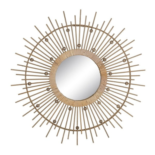 Lustro ścienne z bambusową ramą ø 70 cm Sol – Ixia