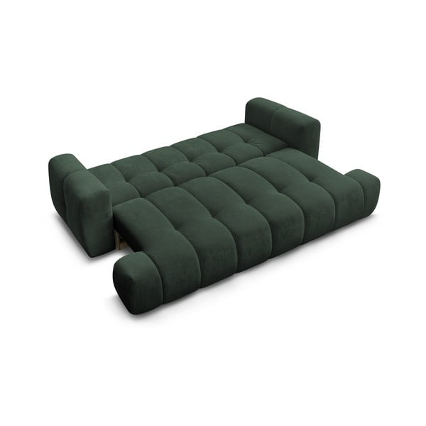 Zielona rozkładana/ze schowkiem sofa 251 cm Fuji – Bobochic Paris-image-4