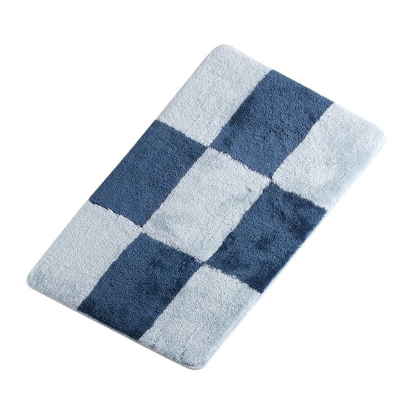 Niebieski dywanik łazienkowy Verge Bath Mat Check, 60x100 cm