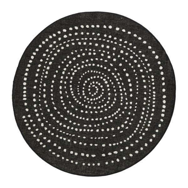 Czarny okrągły dywan dwustronny odpowiedni na zewnątrz NORTHRUGS Bali, Ø 200 cm