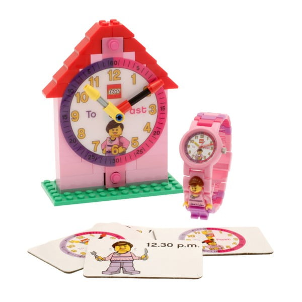 Różowy zegarek i tablica edukacyjna LEGO® Time Teacher