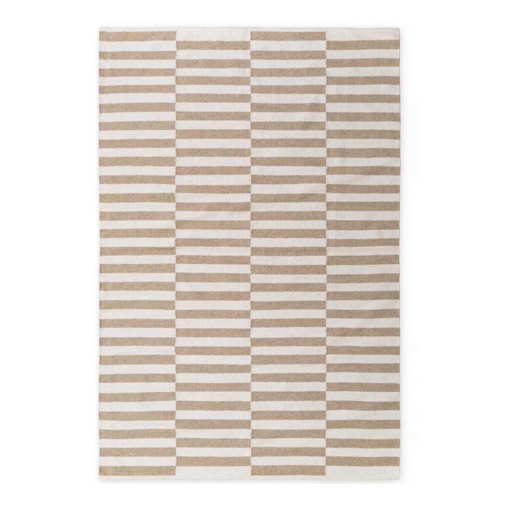 Biały/jasnobrązowy wełniany dywan dwustronny/tkany ręcznie 200x300 cm Vika – Hanse Home