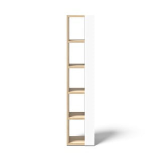 Biały regał w dekorze dębu 40x188 cm Ella – TemaHome