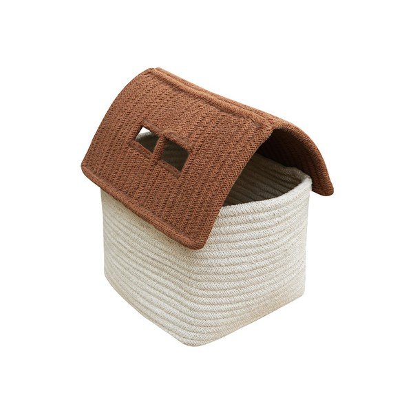 Kremowy tekstylny dziecięcy kosz na zabawki 22x22x34 cm House Toffee – Lorena Canals