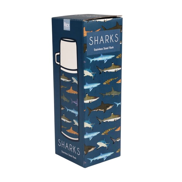 Niebieski termos dla dzieci 350 ml Sharks – Rex London-image-3