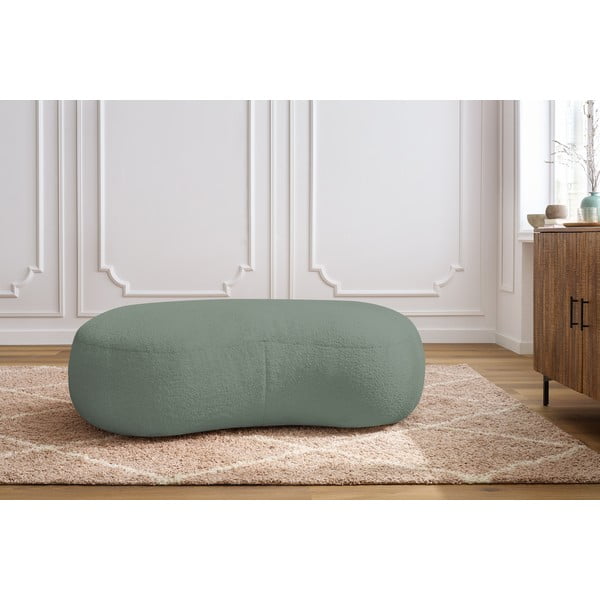 Jasnozielony podnóżek z materiału bouclé Saint-Germain – Bobochic Paris-image-1