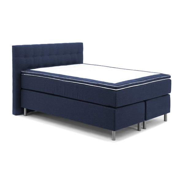 Ciemnoniebieskie łóżko kontynentalne Vivonita Koso, 160x200 cm