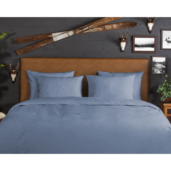 Niebieska flanelowa pościel dwuosobowa 200x220 cm – Good Morning-image-2