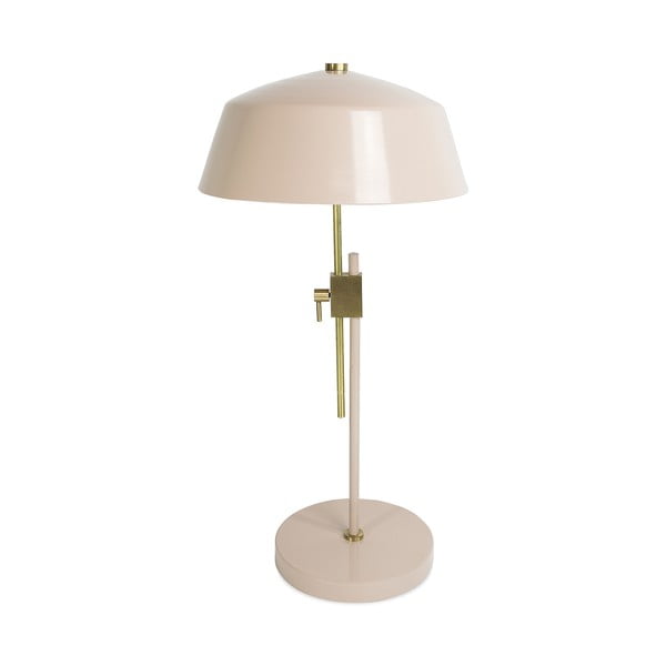 Jasnoróżowa lampa stołowa z metalowym kloszem (wys. 64 cm) Dusk – HF Living