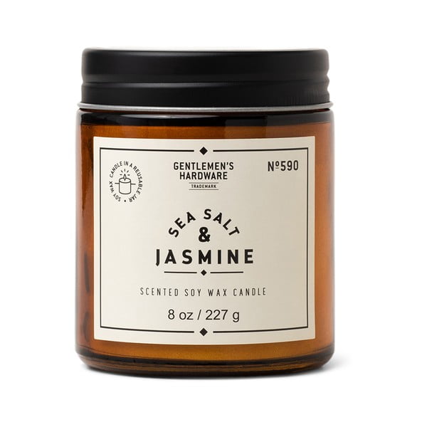 Zapachowa sojowa świeca czas palenia 48 h Sea Salt & Jasmine – Gentlemen's Hardware