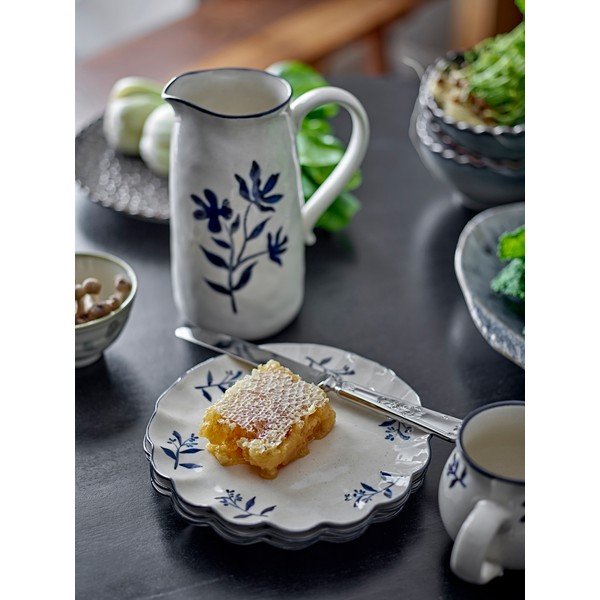 Niebieskie/kremowe kamionkowe talerze zestaw 4 szt. deserowe ø 20,5 cm Eimy – Bloomingville-image-1