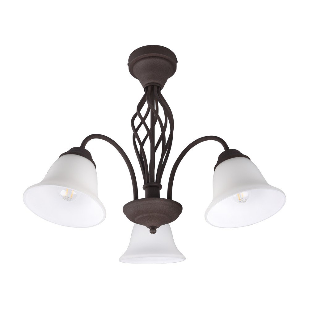 Ciemnobrązowa lampa sufitowa ze szklanym kloszem Rustica – Trio