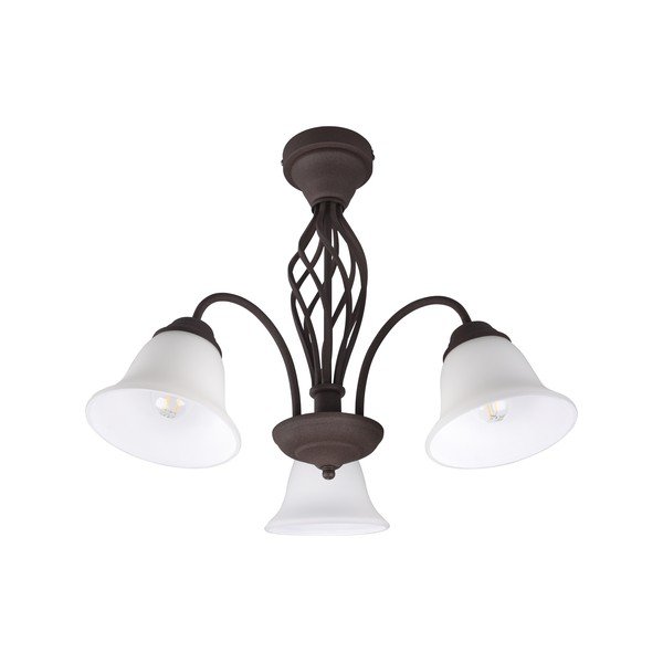 Ciemnobrązowa lampa sufitowa ze szklanym kloszem Rustica – Trio-image-4