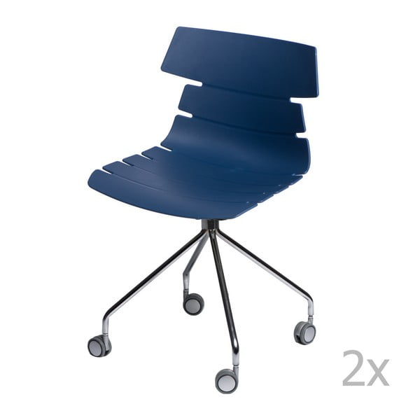 Zestaw 2 niebieskich krzeseł D2 Techno Roll