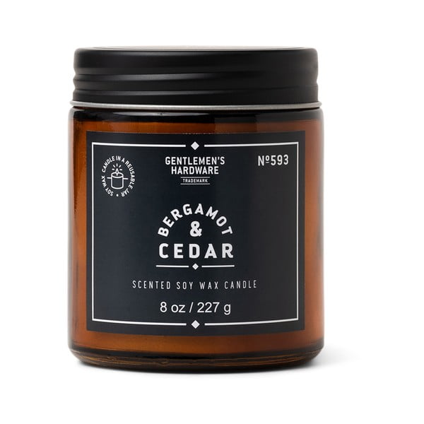 Zapachowa sojowa świeca czas palenia 48 h Bergamot & Cedar – Gentlemen's Hardware