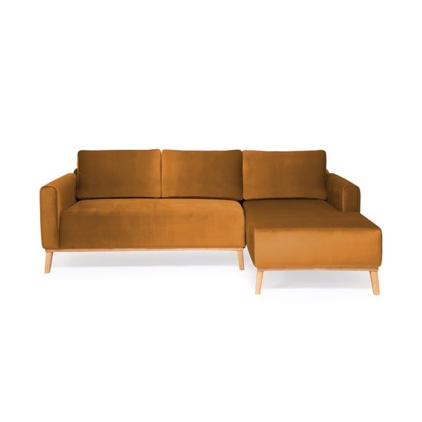 Musztardowa sofa Vivonita Milton Trend, prawy róg