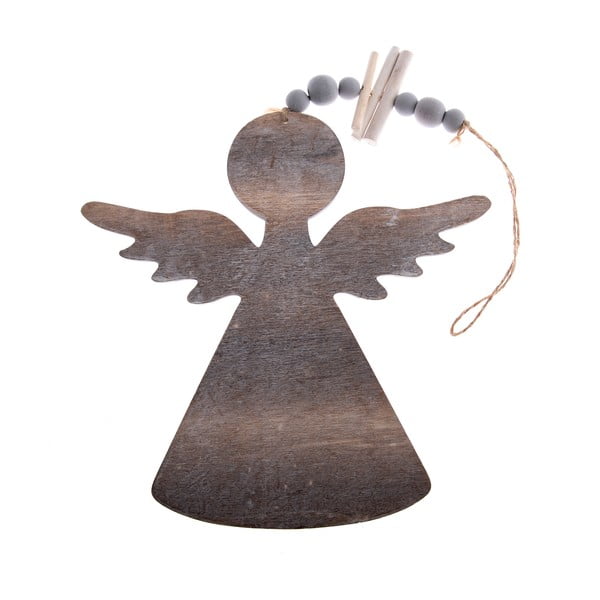 Drewniana ozdoba wisząca w kształcie anioła Dakls, dł. 20,5 cm
