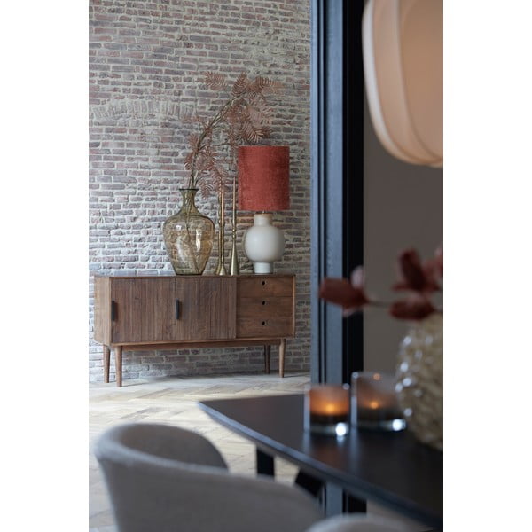 Ciemnobrązowa niska komoda z litego drewna 150x80 cm Bitika – Light & Living-image-1