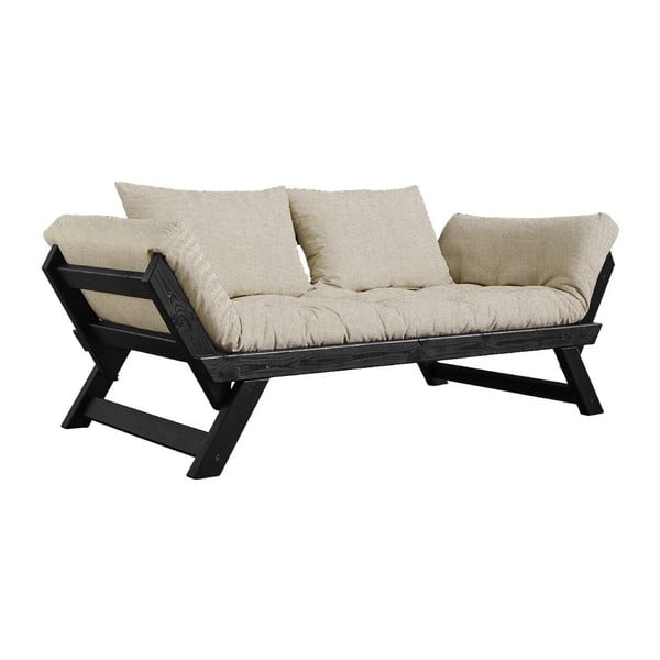 Sofa rozkładana z lnianym pokryciem Karup Design Bebop Black/Linen-image-3