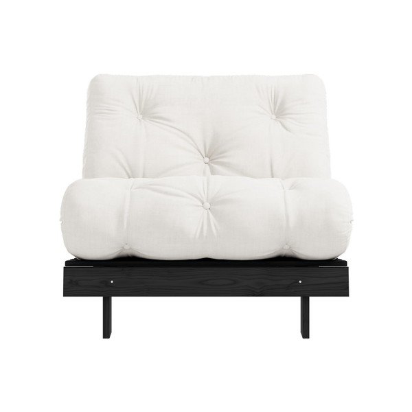 Fotel rozkładany z jasnobeżowym obiciem Karup Design Roots Black/Natural-image-1