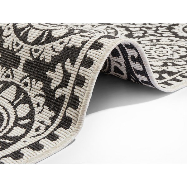 Czarno-kremowy chodnik odpowiedni na zewnątrz NORTHRUGS Jardin, 80x250 cm-image-2