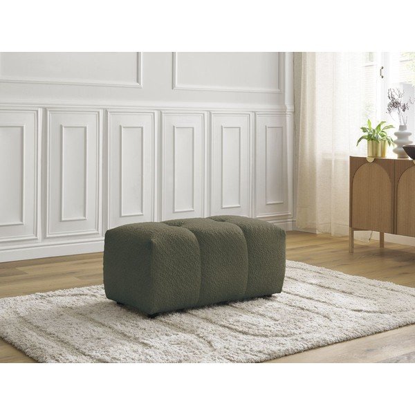 Podnóżek z materiału bouclé w kolorze khaki Roxelane – Bobochic Paris-image-1