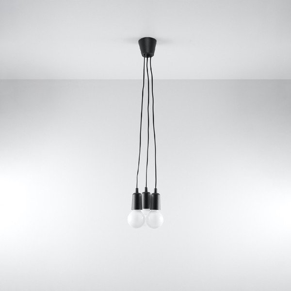 Czarna lampa wisząca 15x15 cm Rene – Sollux-image-2