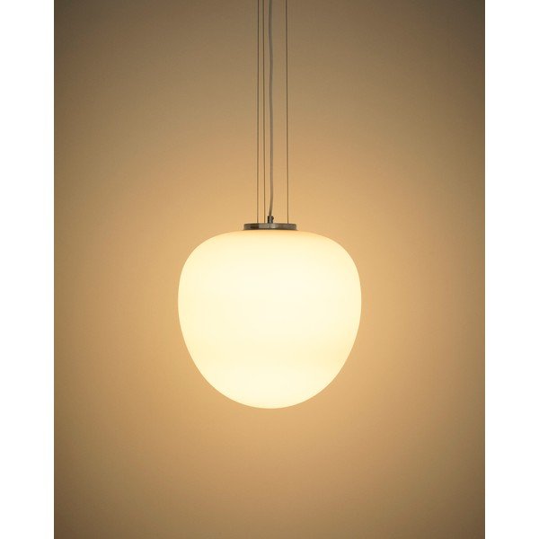 Biała lampa wisząca ze szklanym kloszem ø 25 cm Ardali – Kave Home-image-1