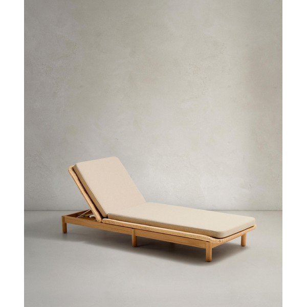 Rattanowy regulowany leżak ogrodowy w naturalnym kolorze Galea – Kave Home