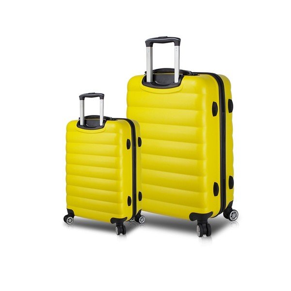Zestaw 2 żółtych walizek na kółkach z USB My Valice RESSNO Cabin & Large