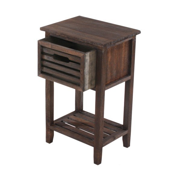 Brązowa szafka nocna na nóżkach Mendler Shabby-image-2