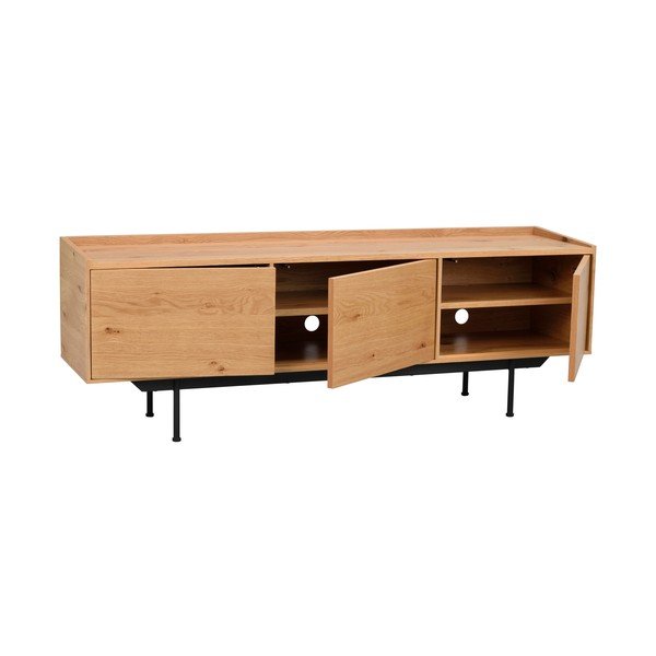 Naturalna szafka pod TV w dekorze dębu 160x56 cm Brewerton – Rowico-image-3