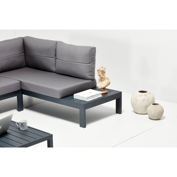 Czarno-szary aluminiowy zestaw mebli ogrodowych dla 3 osób Verona – Floriane Garden-image-3