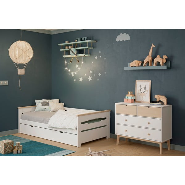 Biała niska komoda dziecięca 100x81 cm Estefania – Marckeric-image-1