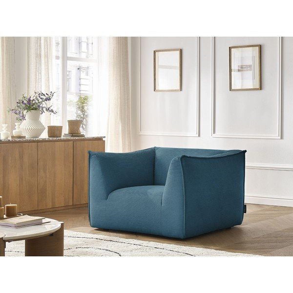 Niebieski sztruksowy fotel Giorgia – Bobochic Paris-image-1