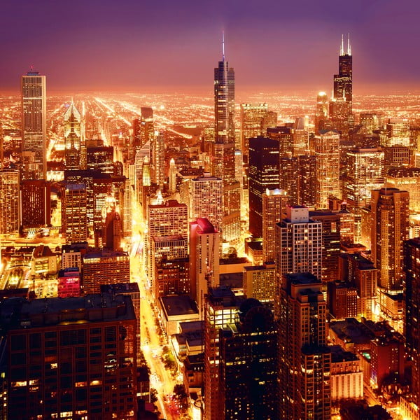 Szklany obraz High Above Chicago, 80x80 cm