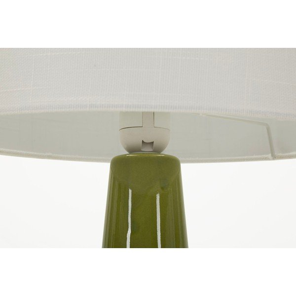 Biała/zielona lampa stołowa ceramiczna z tekstylnym kloszem (wysokość 51,5 cm) Gress – Mauro Ferretti-image-4