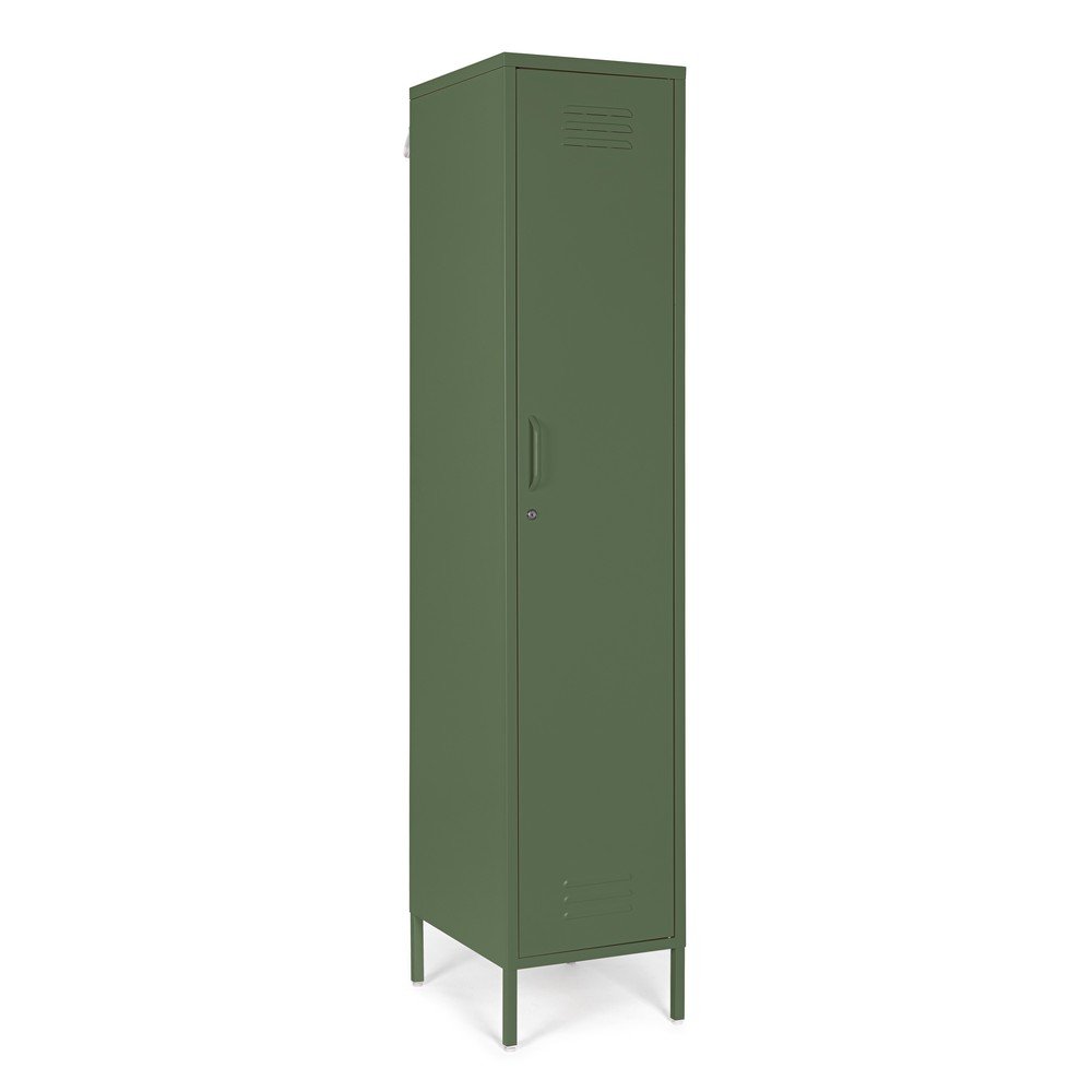 Ciemnozielona metalowa szafka z zamkiem 38x185x46 cm Cambridge – Yes Everyday