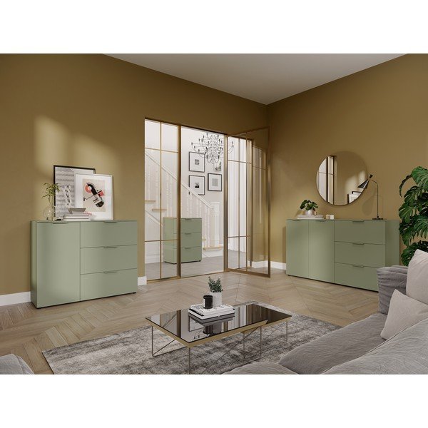 Zielona szafka z matowym wykończeniem 68x98x40 cm Savoca – Germania-image-1