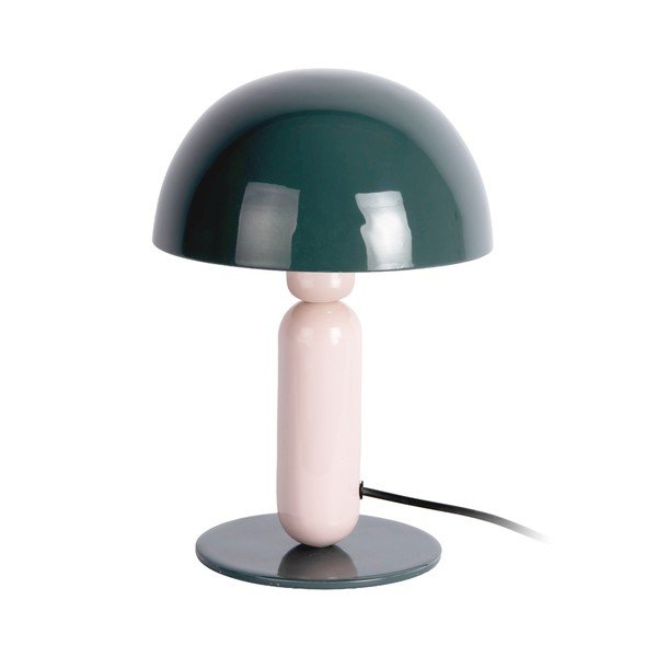 Ciemnozielona/jasnoróżowa metalowa lampa stołowa (wysokość 30 cm) Firenze round – Leitmotiv