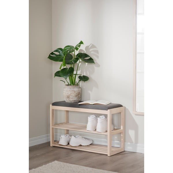 Czarna szafka na buty z litego drewna dębowego z siedziskiem Confetti – Rowico-image-4