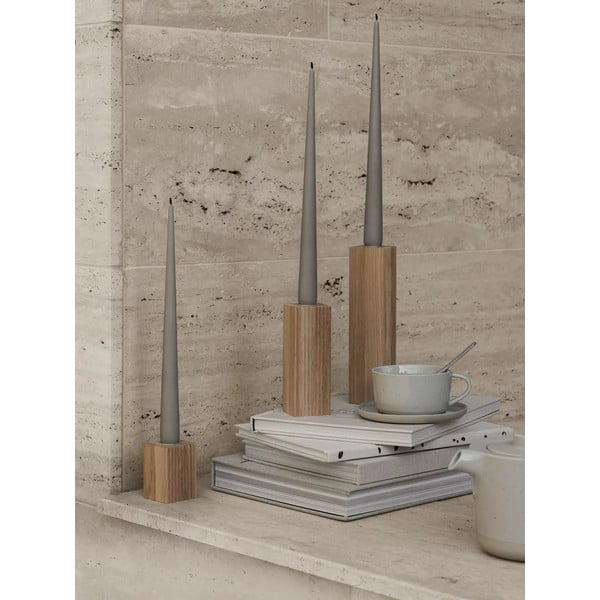 Drewniane świeczniki zestaw 3 szt. Dreva – Blomus-image-3