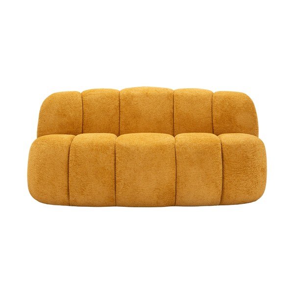 Musztardowa sofa z materiału bouclé 145 cm Ball – Mauro Ferretti