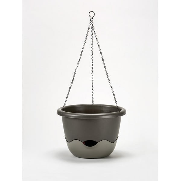 Szara doniczka samonawadniająca do zawieszenia Plastia Mareta 30-image-1