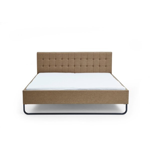 Jasnobrązowe tapicerowane łóżko dwuosobowe bez stelaża 180x200 cm Lambada – Meise Möbel-image-2