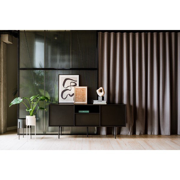 Czarna szafka pod TV 180x79x50 cm Bau – noo.ma-image-1