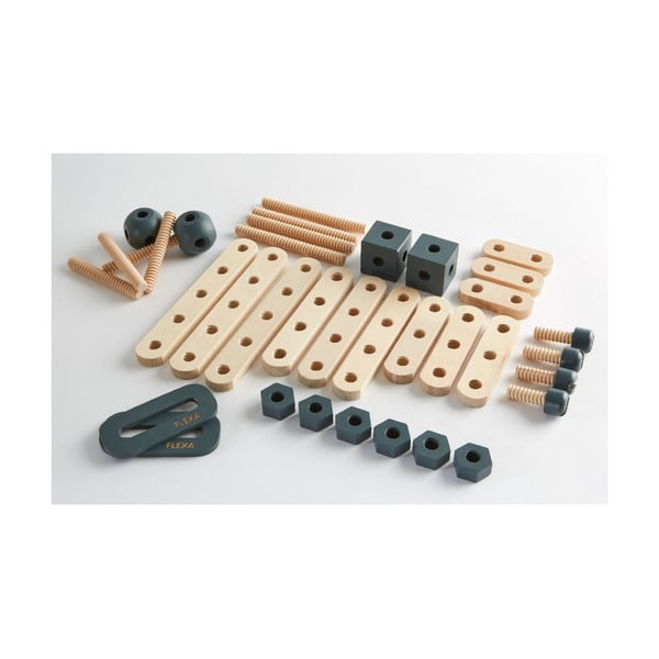 Zestaw drewnianych śrubek i kołków do zabawy Flexa Play Toolbox