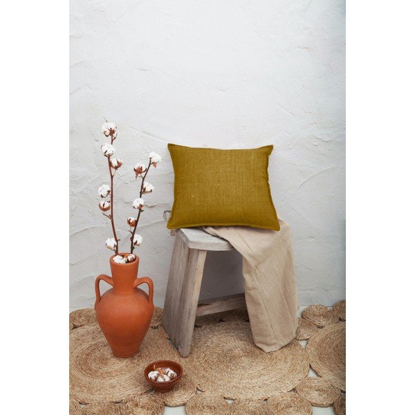 Musztardowa poduszka Really Nice Things Mustard, 45x45 cm-image-1