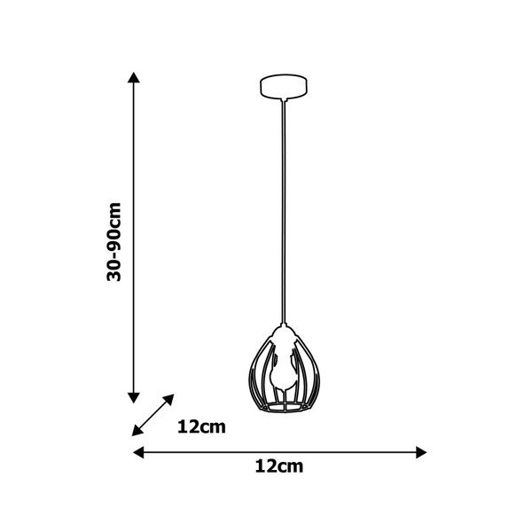 Czarna lampa wisząca Don Uno-image-1