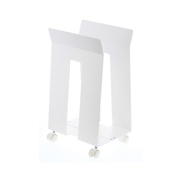Biały gazetnik na kółkach YAMAZAKI Frame